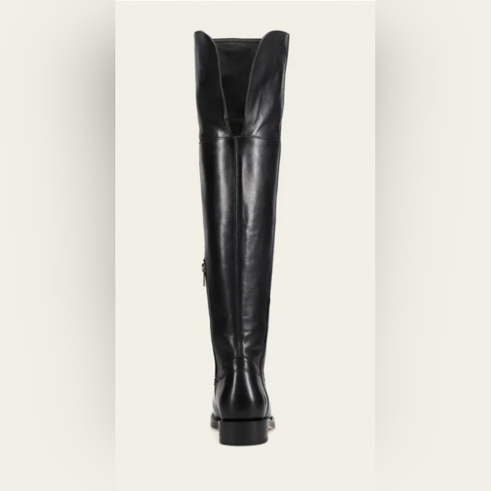 Black Leather Over-the-Knee  Boot - Picture 4 of 15
